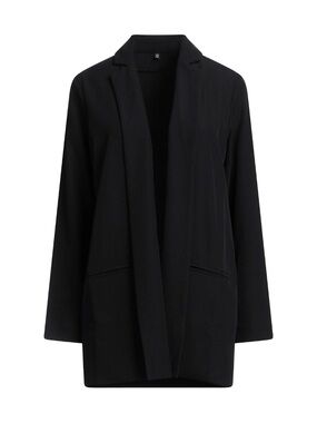 Ottod’ame Black Open Front Fluid Blazer Jacket Size 8